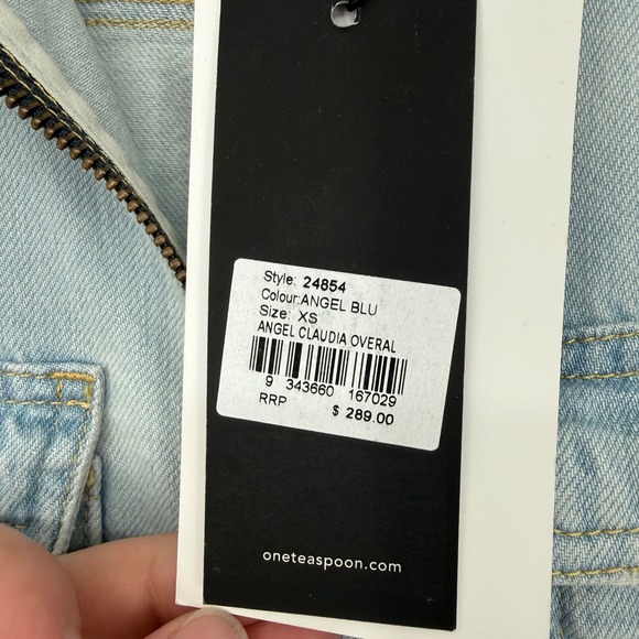 ONE TEASPOON ANGEL CLAUDIA OVERALL DENIM JUMPSUIT XS NWT - Picture 3 of 14